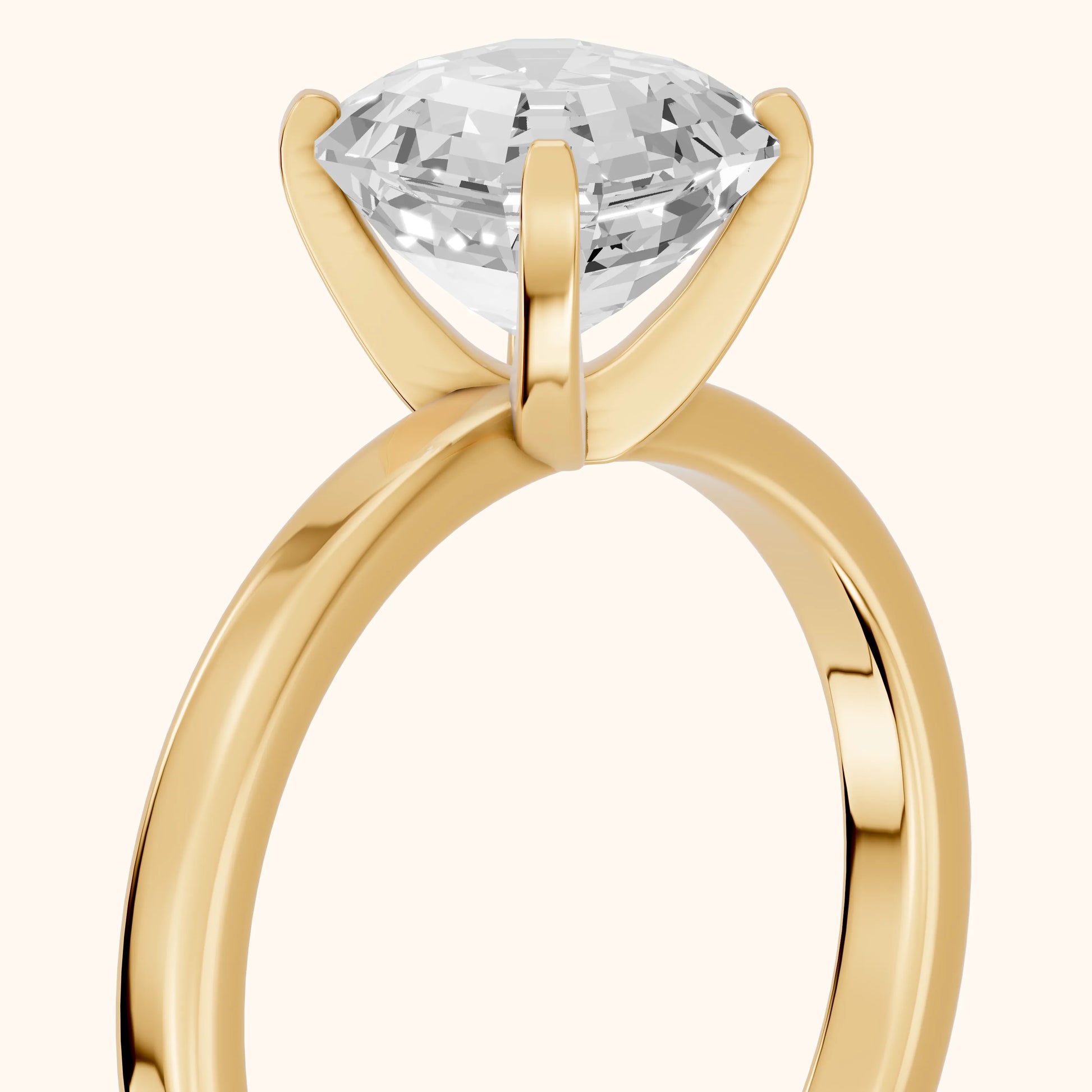 Liana Solitaire Claw Prong Asscher Diamond Engagement Ring in Yellow Gold - slant-view.webp