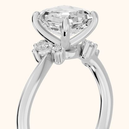Yvette Bypass Asscher Diamond Engagement Ring in Silver - slant-view.webp