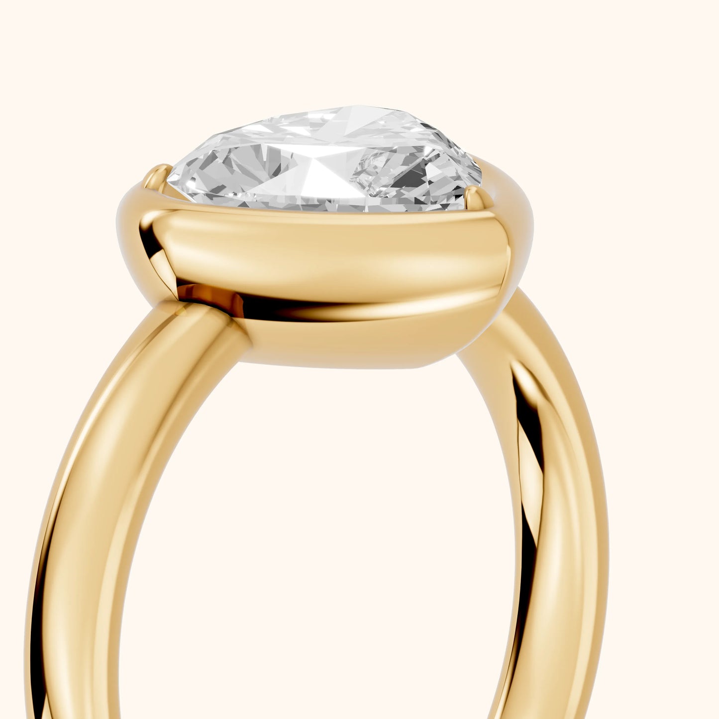 Alina Bezel Solitaire Heart Diamond Ring in Yellow Gold - slant-view.webp