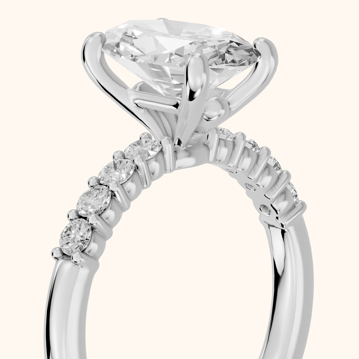Mayfield Pavé Oval Diamond Engagement Ring in Platinum - slant-view.webp