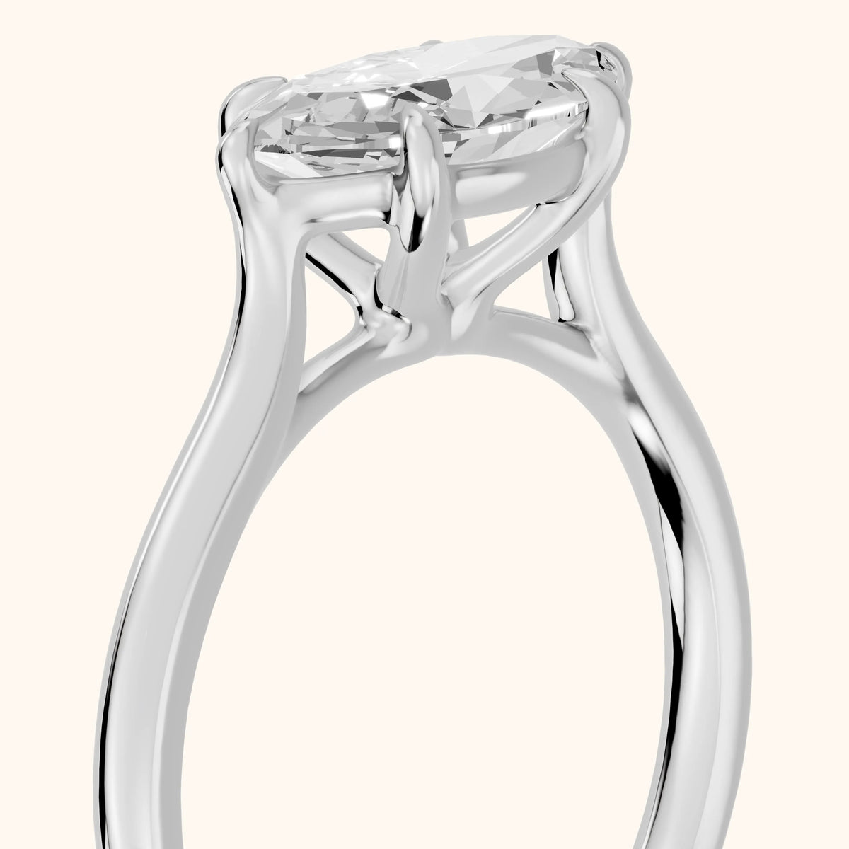 Ally East-West Solitaire Marquise Diamond Engagement Ring in Platinum - slant-view.webp