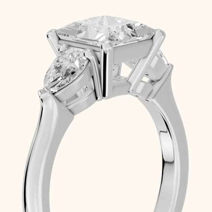 Mirabel Three-Stone Princess Diamond Engagement Ring in Platinum - slant-view.webp