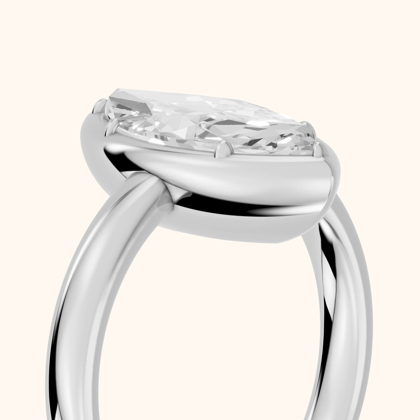 Alina Bezel Solitaire Marquise Diamond Ring in Platinum - slant-view.webp