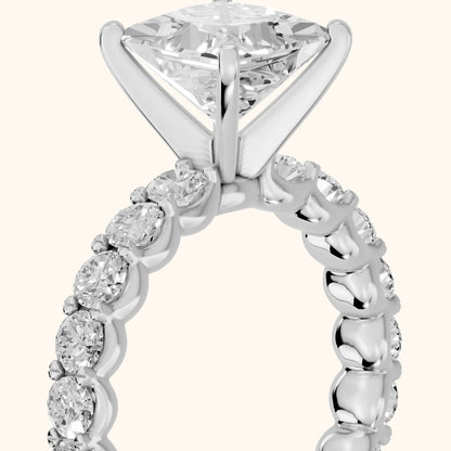 Leta Infinity Pavé Princess Diamond Engagement Ring in Platinum - slant-view.webp