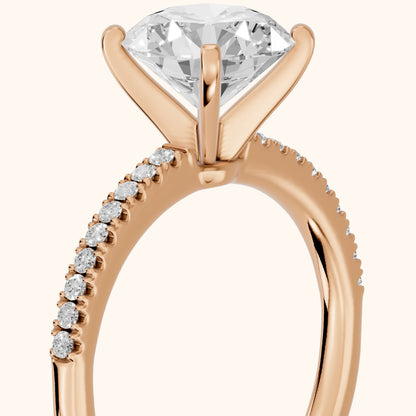 Venetia Pavé Round Diamond Engagement Ring in Rose Gold - slant-view.webp