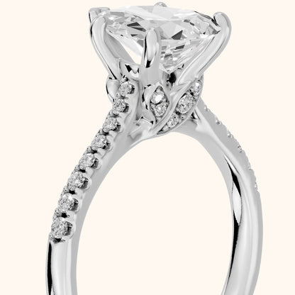 Moab Petal Pavé Pear Diamond Engagement Ring in Platinum - slant-view.webp