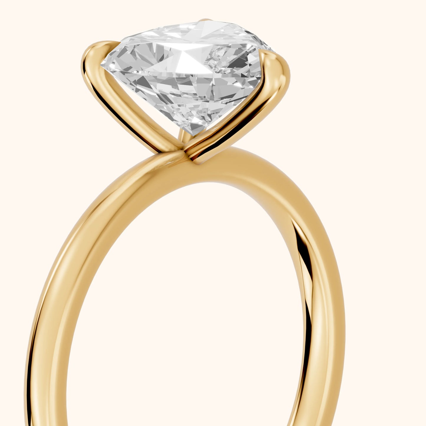 Nella Petite Solitaire Heart Diamond Engagement Ring in Yellow Gold - slant-view.webp