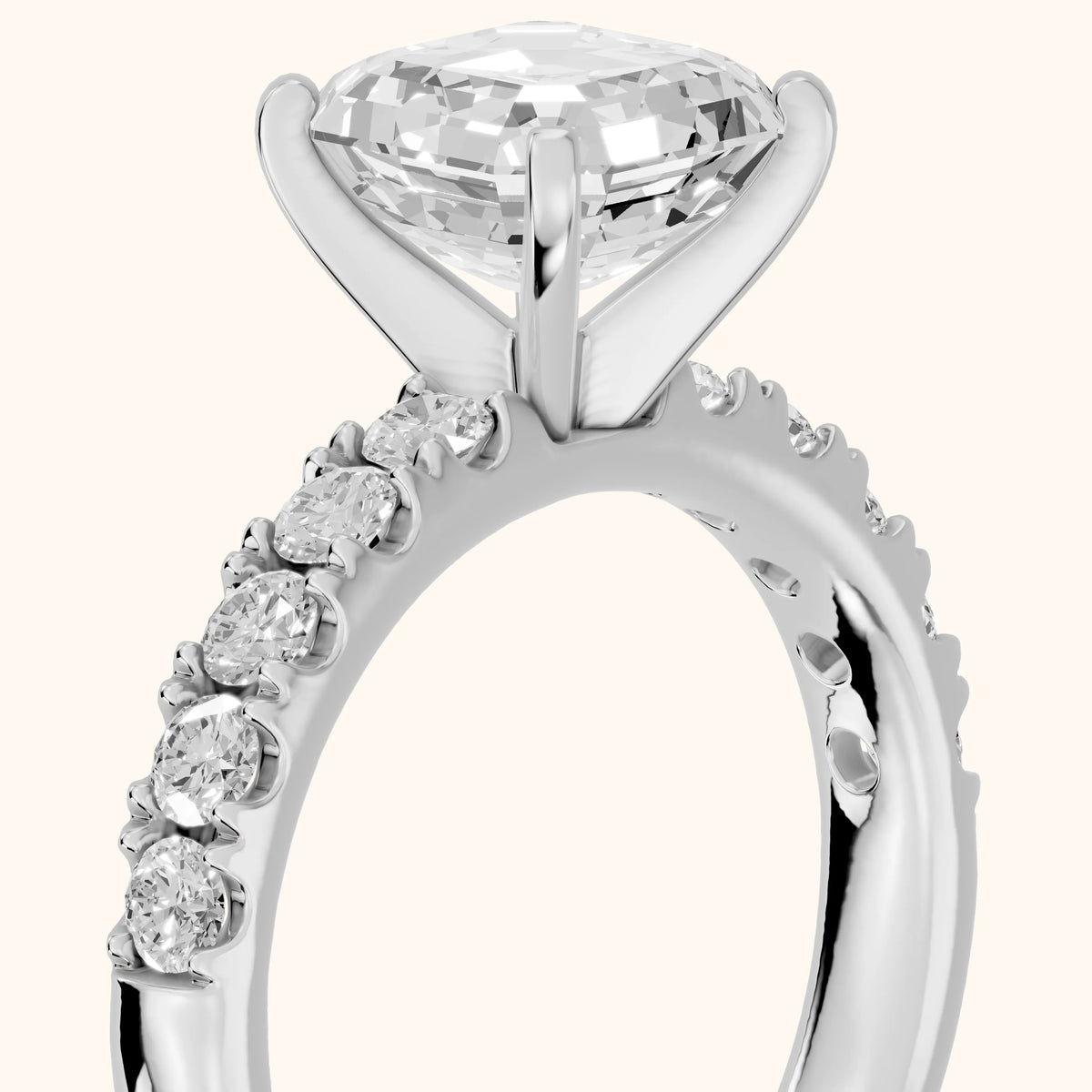 Alix Statement Pavé Asscher Diamond Engagement Ring in Silver - slant-view.webp