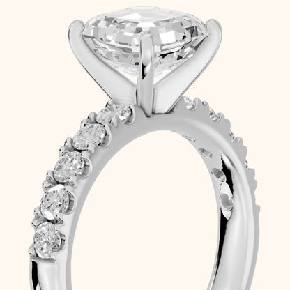 Alix Statement Pavé Asscher Diamond Engagement Ring in Silver - slant-view.webp