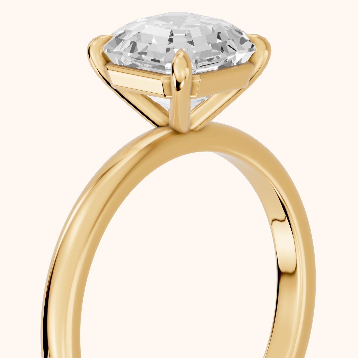 Lyla Petite Solitaire Asscher Diamond Engagement Ring in Yellow Gold - slant-view.webp