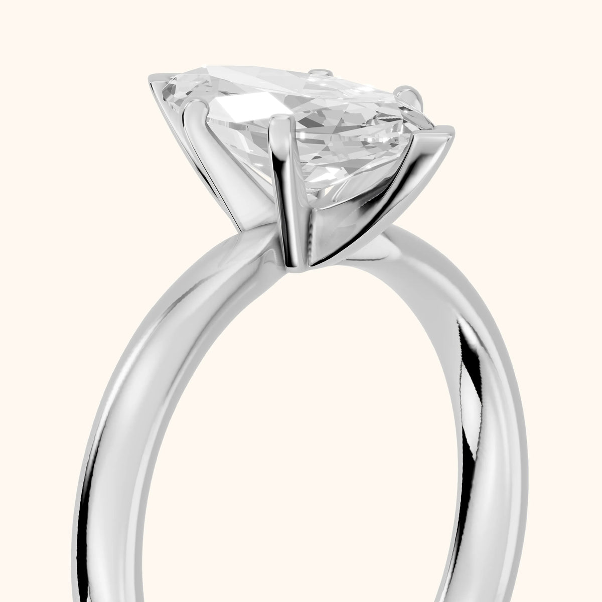 Elspeth Solitaire Marquise Diamond Engagement Ring in Silver - slant-view.webp