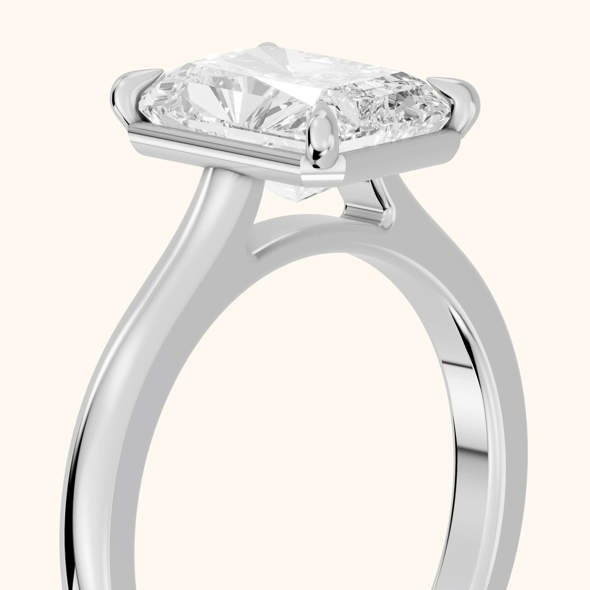Ashland Basket Solitaire Radiant Diamond Engagement Ring in Silver - slant-view.webp