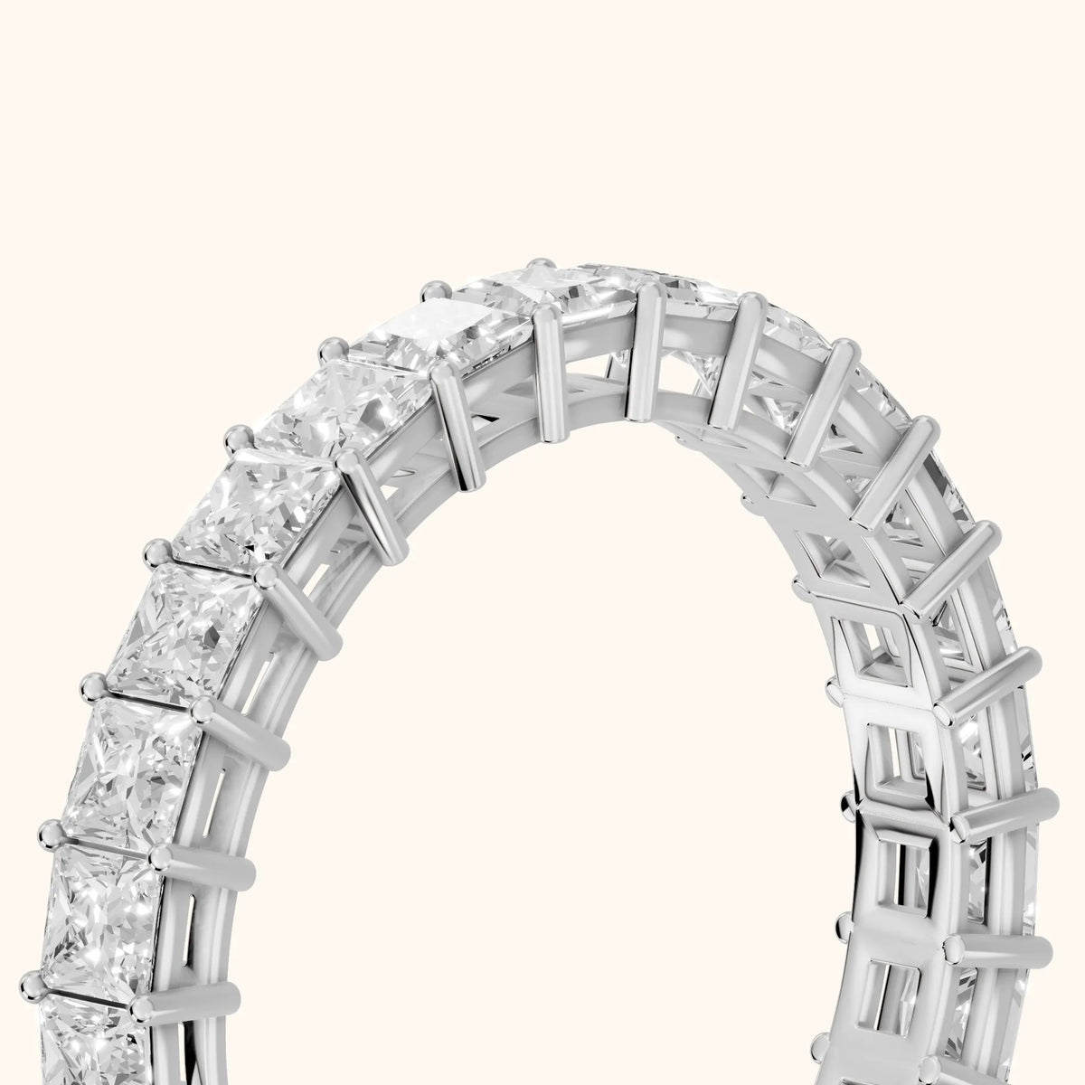 Manon Shared Prong Princess Diamond Eternity Band in Silver - slant-view