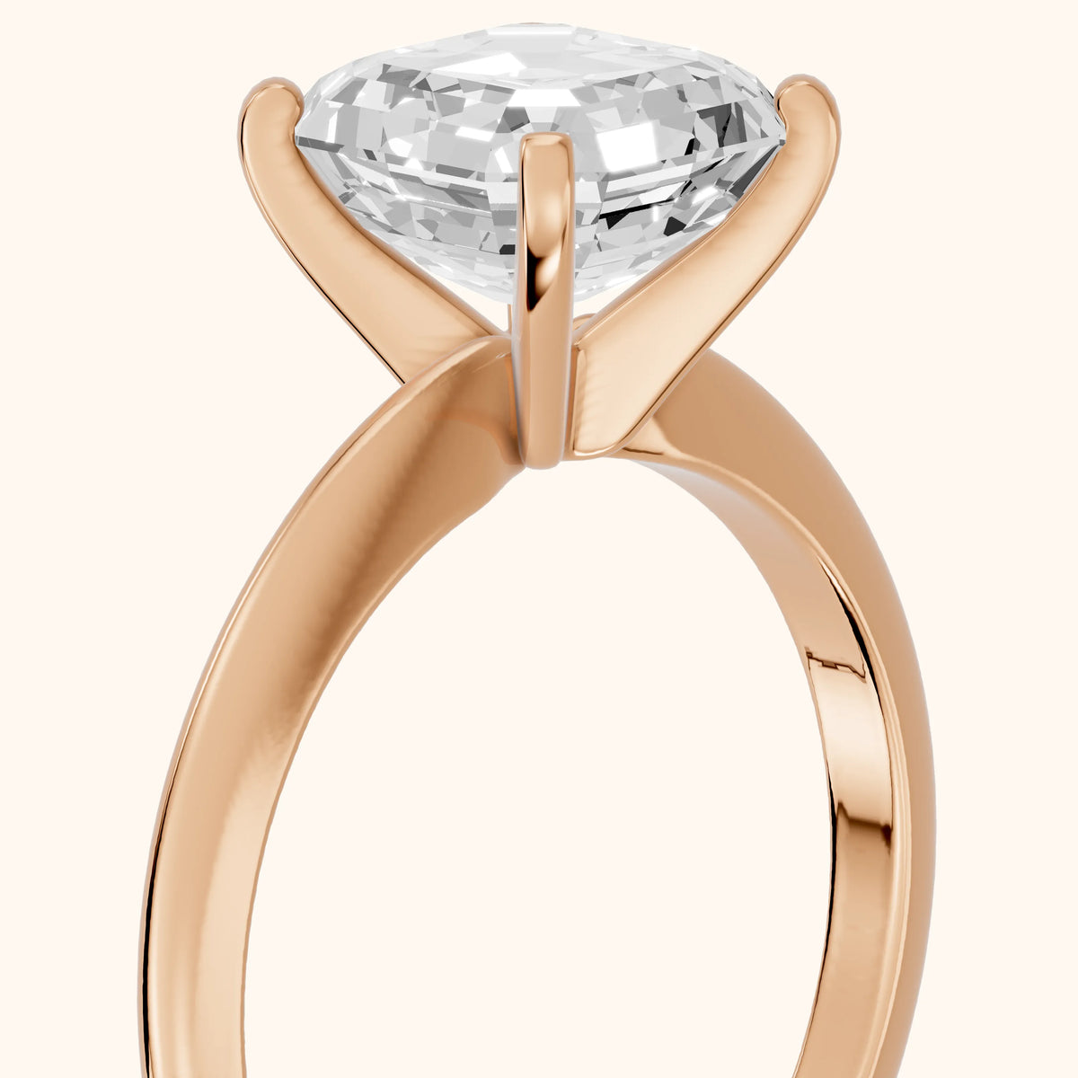 Giulia Solitaire Asscher Diamond Engagement Ring in Rose Gold - slant-view.webp