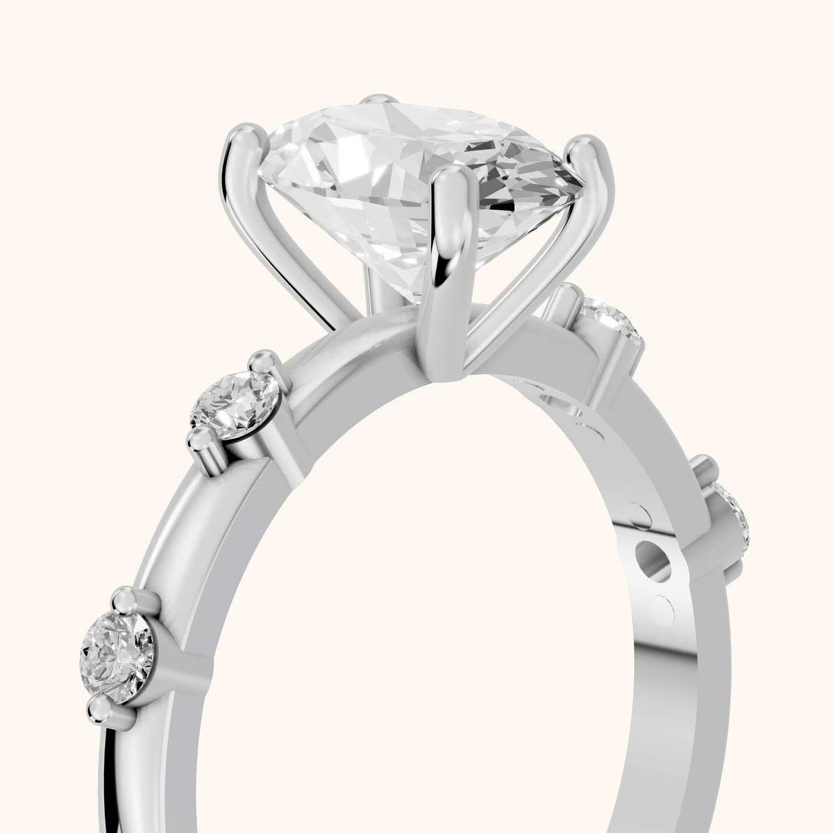Elena Radiance Oval Diamond Engagement Ring in Platinum - slant-view.webp