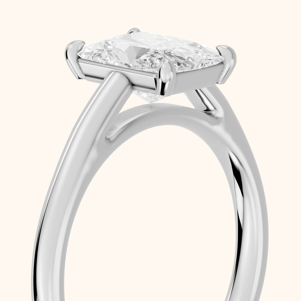 Sadie Cathedral Solitaire Radiant Diamond Engagement Ring in White Gold - slant-view.webp
