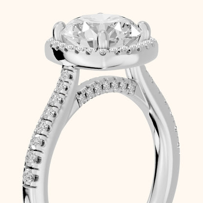 Pasco Halo Micropavé Round Diamond Engagement Ring in Silver - slant-view.webp