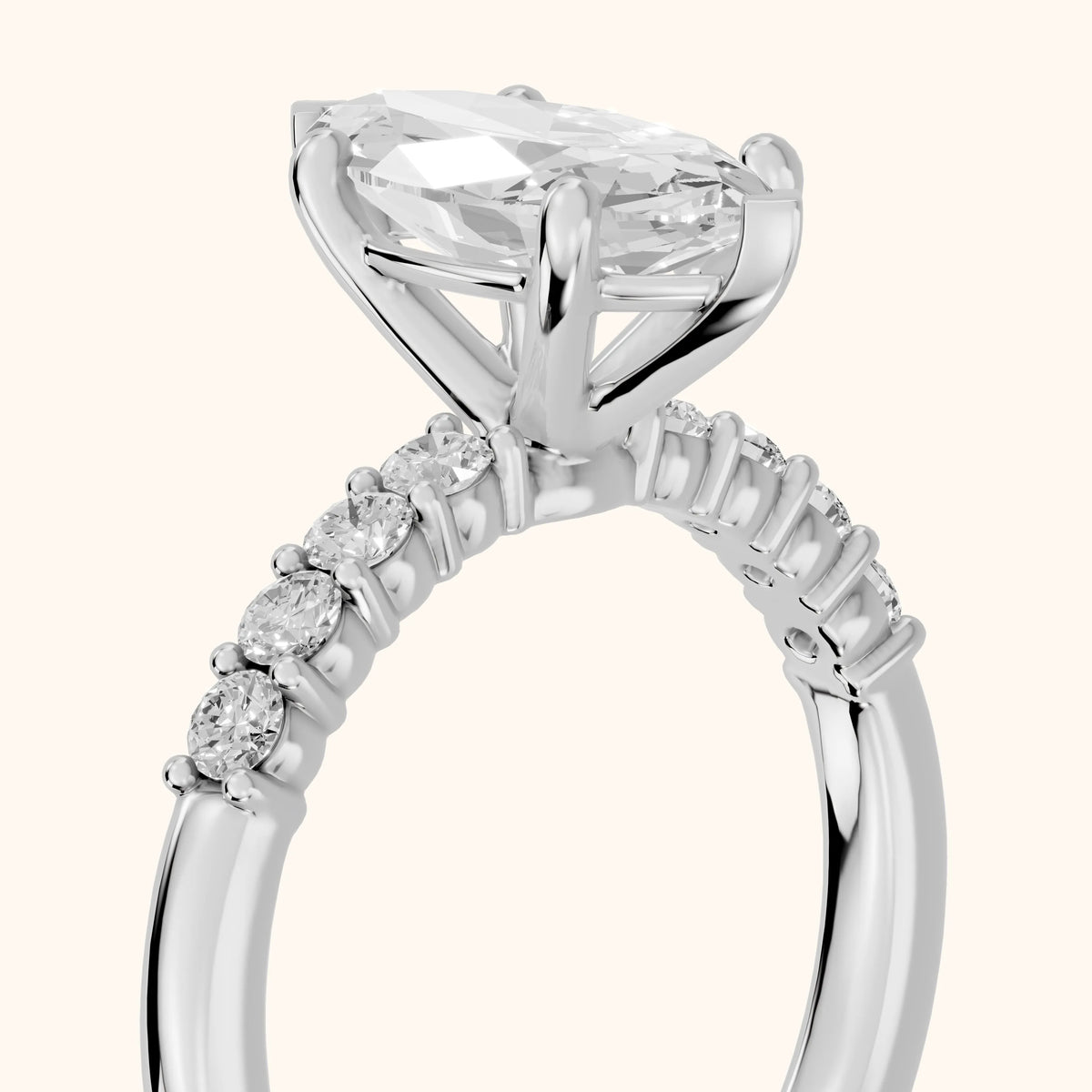 Mayfield Pavé Marquise Diamond Engagement Ring in Silver - slant-view.webp