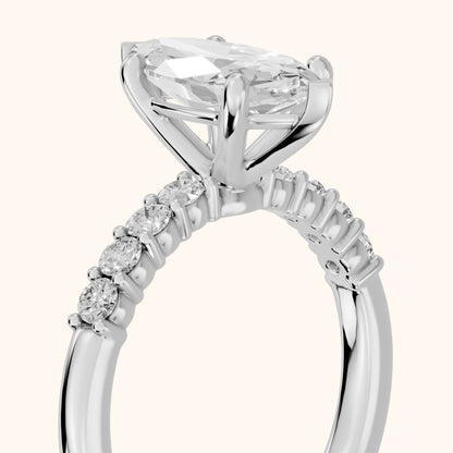 Mayfield Pavé Marquise Diamond Engagement Ring in Silver - slant-view.webp