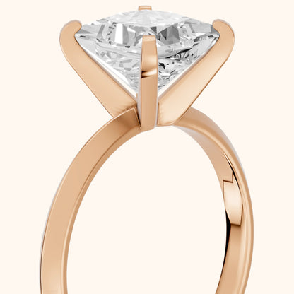 Verity Solitaire Knife Edge Princess Diamond Engagement Ring in Rose Gold - slant-view.webp
