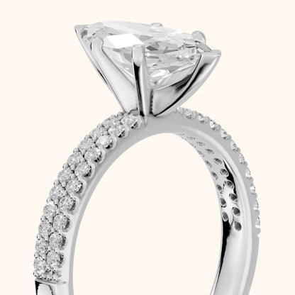 Sirena Micropavé Marquise Diamond Engagement Ring in Silver - slant-view.webp