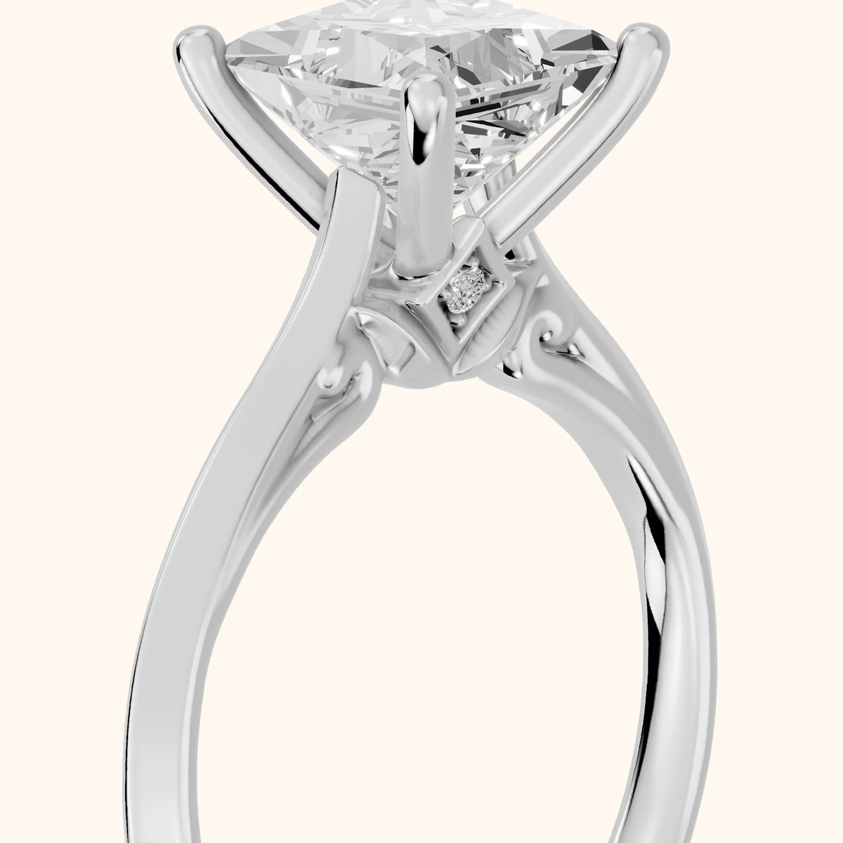 Isabel Knife Edge Princess Diamond Engagement Ring in Platinum - slant-view.webp