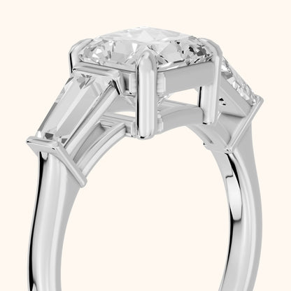 Layla Tapered Baguette Radiant Diamond Ring in White Gold - slant-view.webp