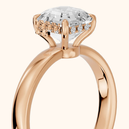 Lara Hidden Halo Asscher Diamond Engagement Ring in Rose Gold - slant-view.webp