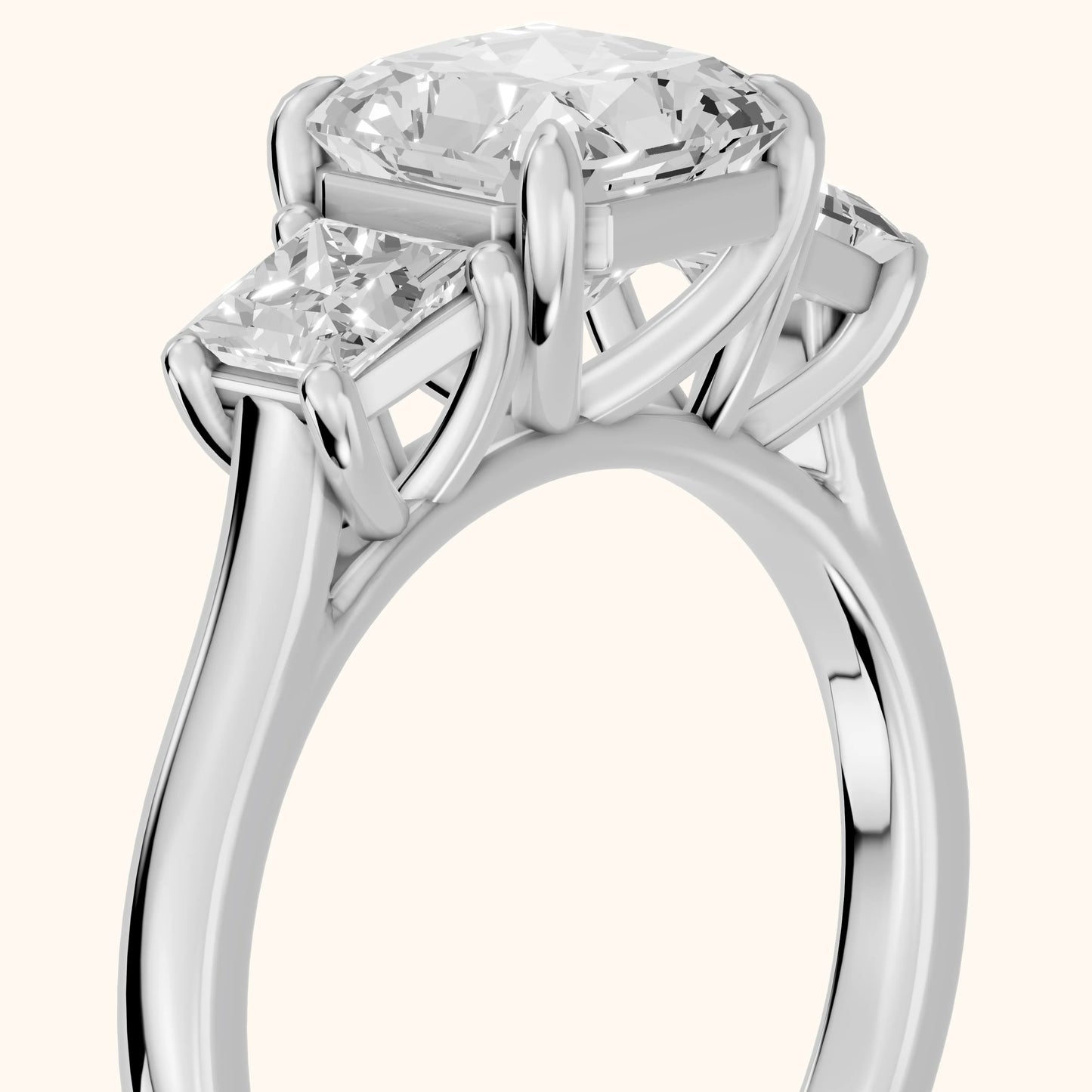 Sienna Three-Stone Radiant Diamond Ring in White Gold - slant-view.webp