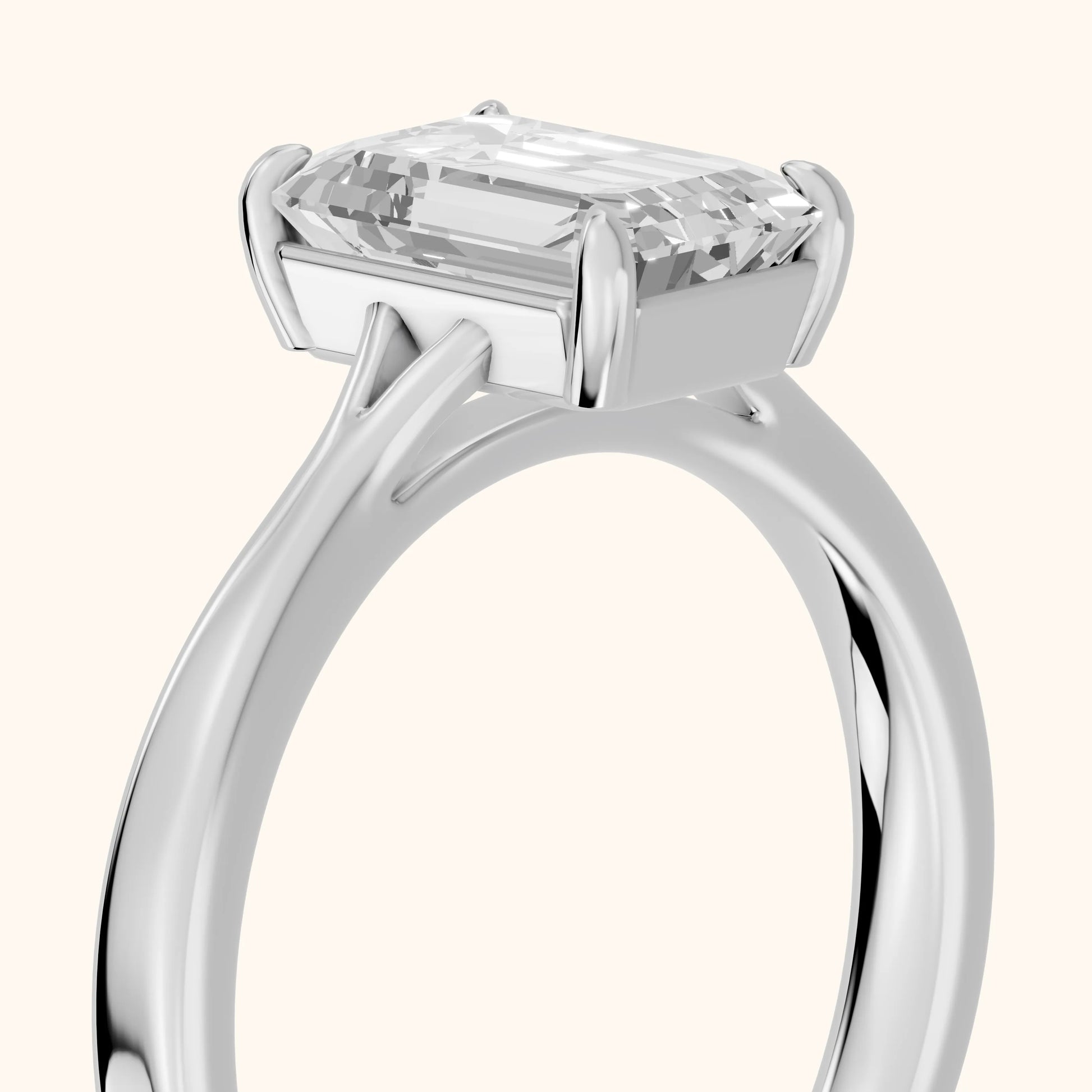 Anais Trellis Solitaire Emerald Diamond Engagement Ring in Platinum - slant-view.webp