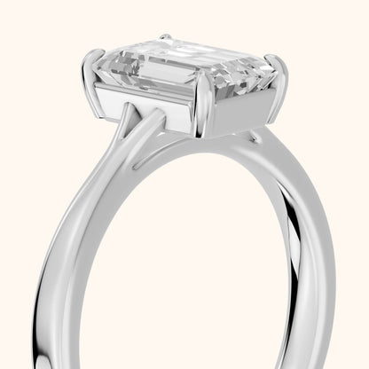 Anais Trellis Solitaire Emerald Diamond Engagement Ring in Platinum - slant-view.webp