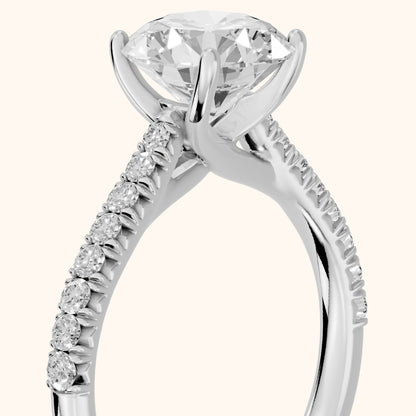 Sanne Trellis Pavé Round Diamond Engagement Ring in Platinum - slant-view.webp