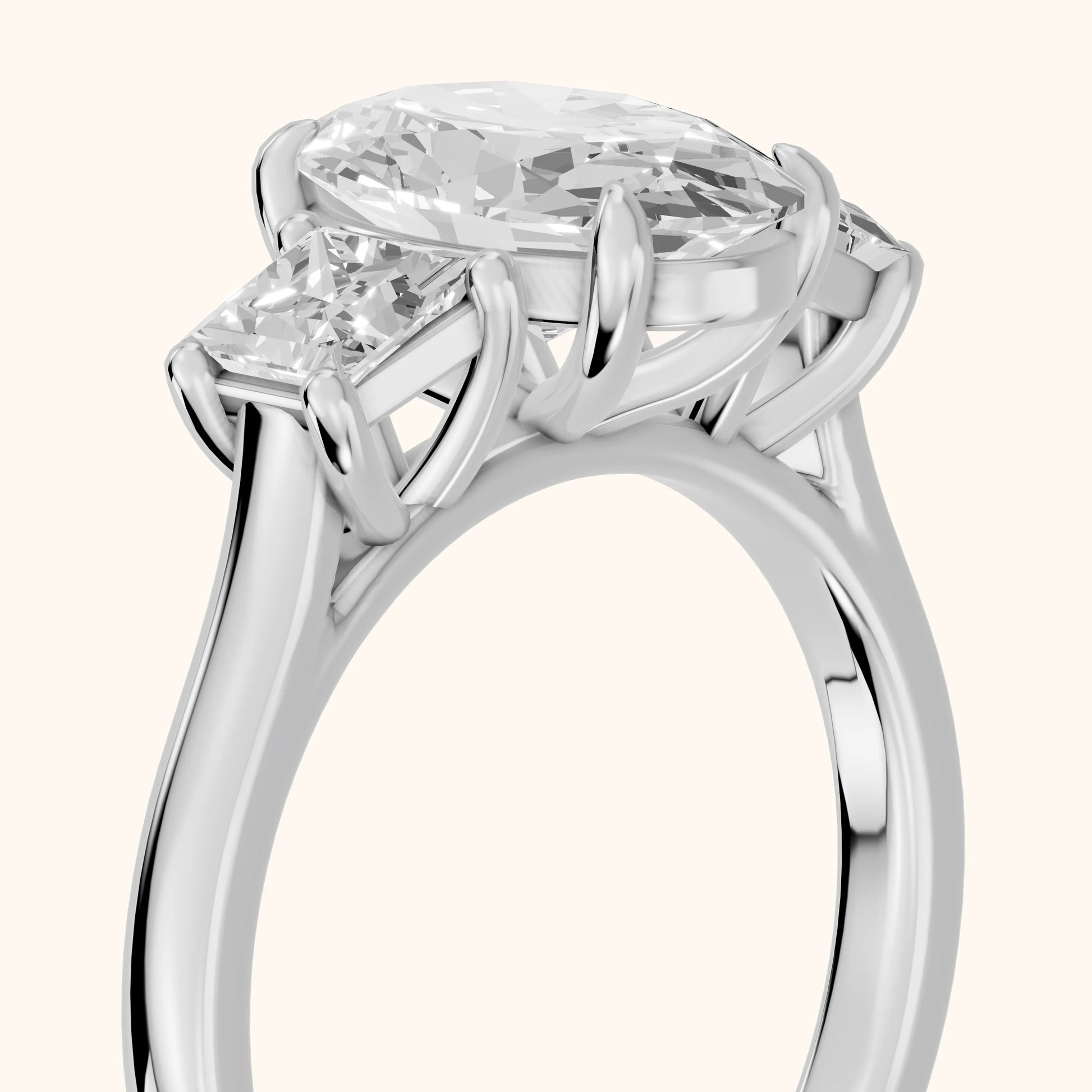 Sienna Three-Stone Oval Diamond Ring in Silver - slant-view.webp