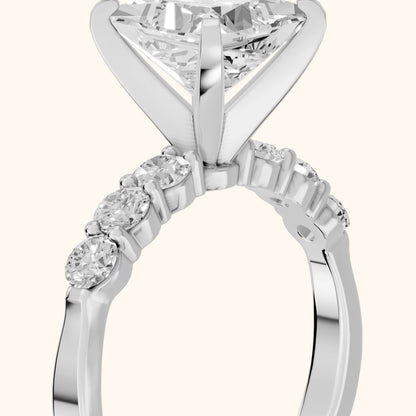 Lise Graduated Seven-Stone Princess Diamond Engagement Ring in Platinum - slant-view.webp