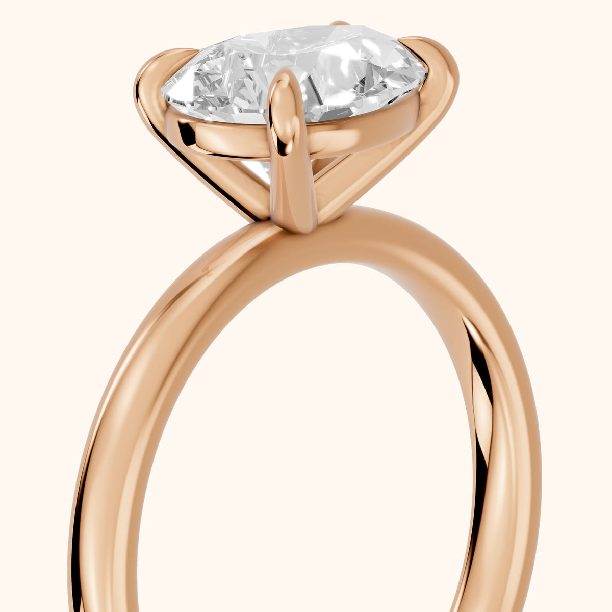 Solvang East-West Solitaire Pear Diamond Engagement Ring in Rose Gold - slant-view.webp