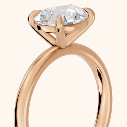Solvang East-West Solitaire Pear Diamond Engagement Ring in Rose Gold - slant-view.webp