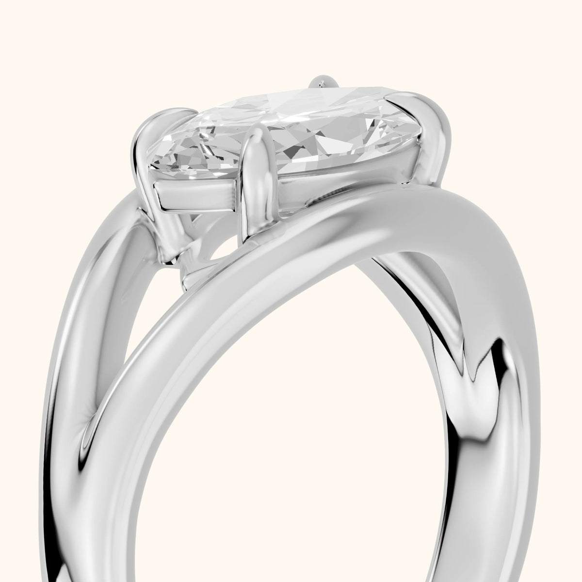 Madeleine Split Shank Marquise Diamond Engagement Ring in Platinum - slant-view.webp