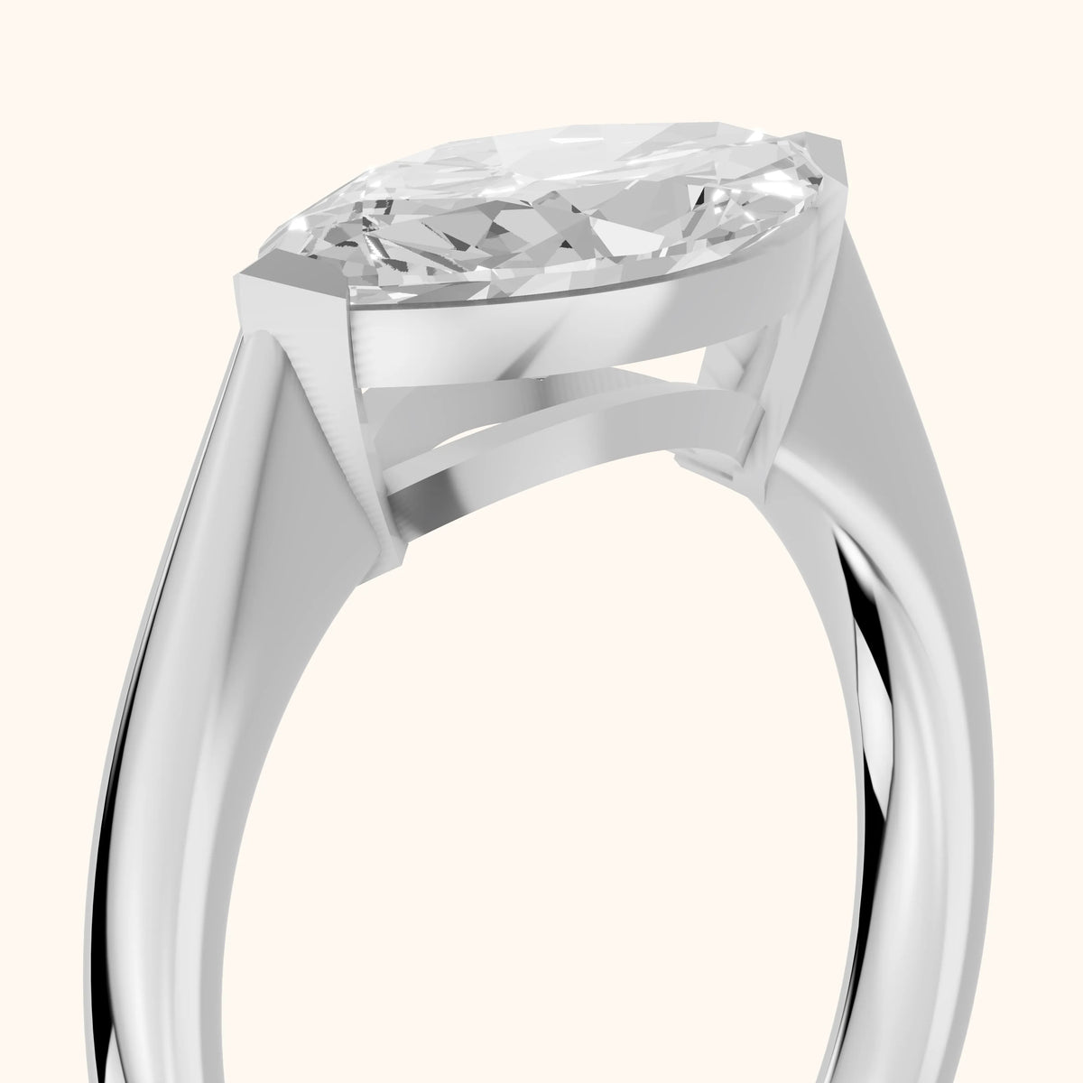 Magnolia East-West Marquise Diamond Engagement Ring in Platinum - slant-view.webp