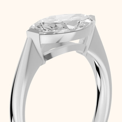 Magnolia East-West Marquise Diamond Engagement Ring in Platinum - slant-view.webp