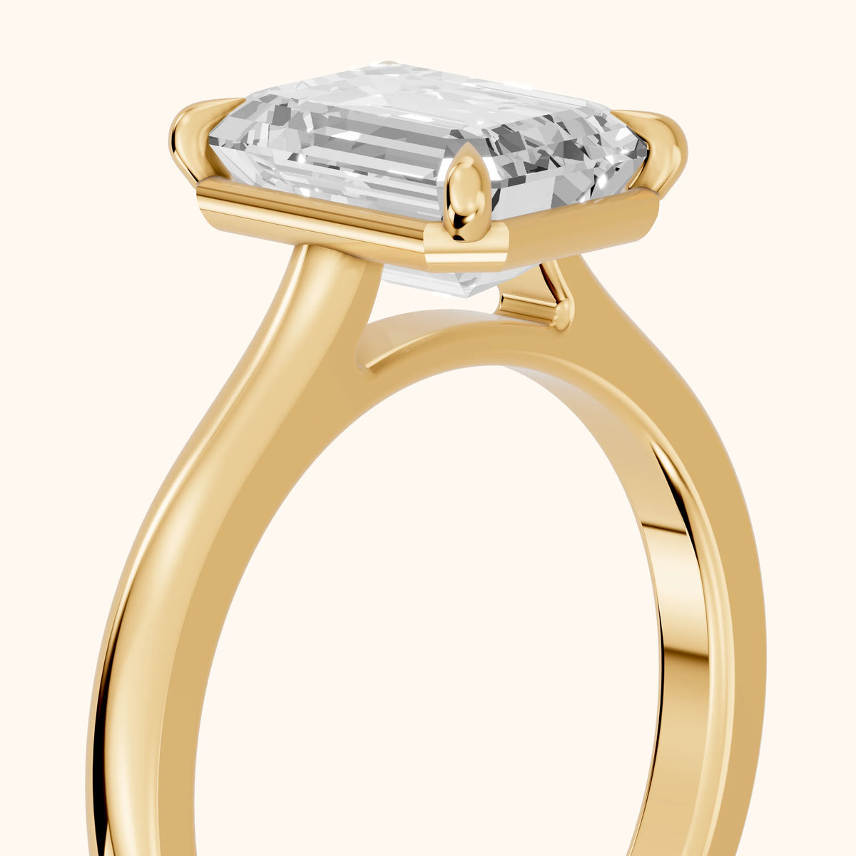 Ashland Basket Solitaire Emerald Diamond Engagement Ring in Yellow Gold - slant-view.webp