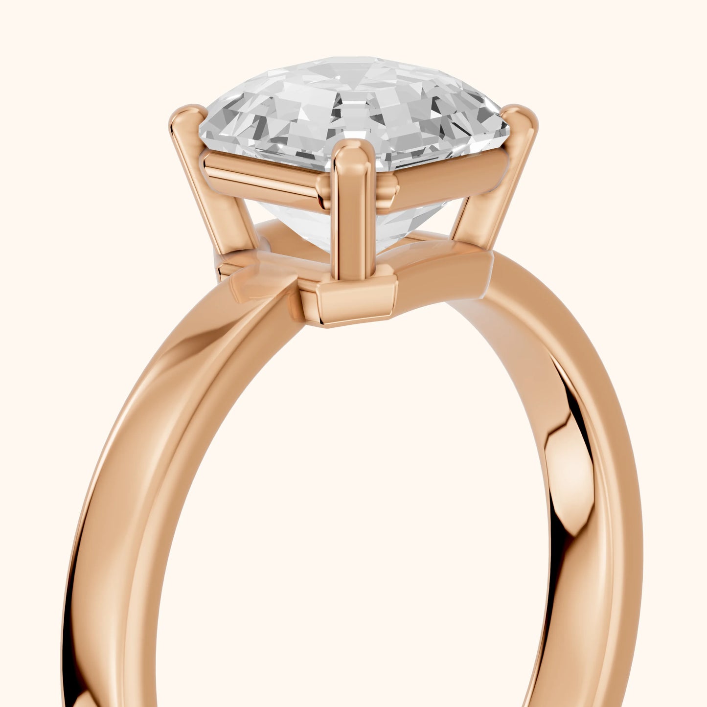 Delia Solitaire Asscher Diamond Engagement Ring in Rose Gold - slant-view.webp