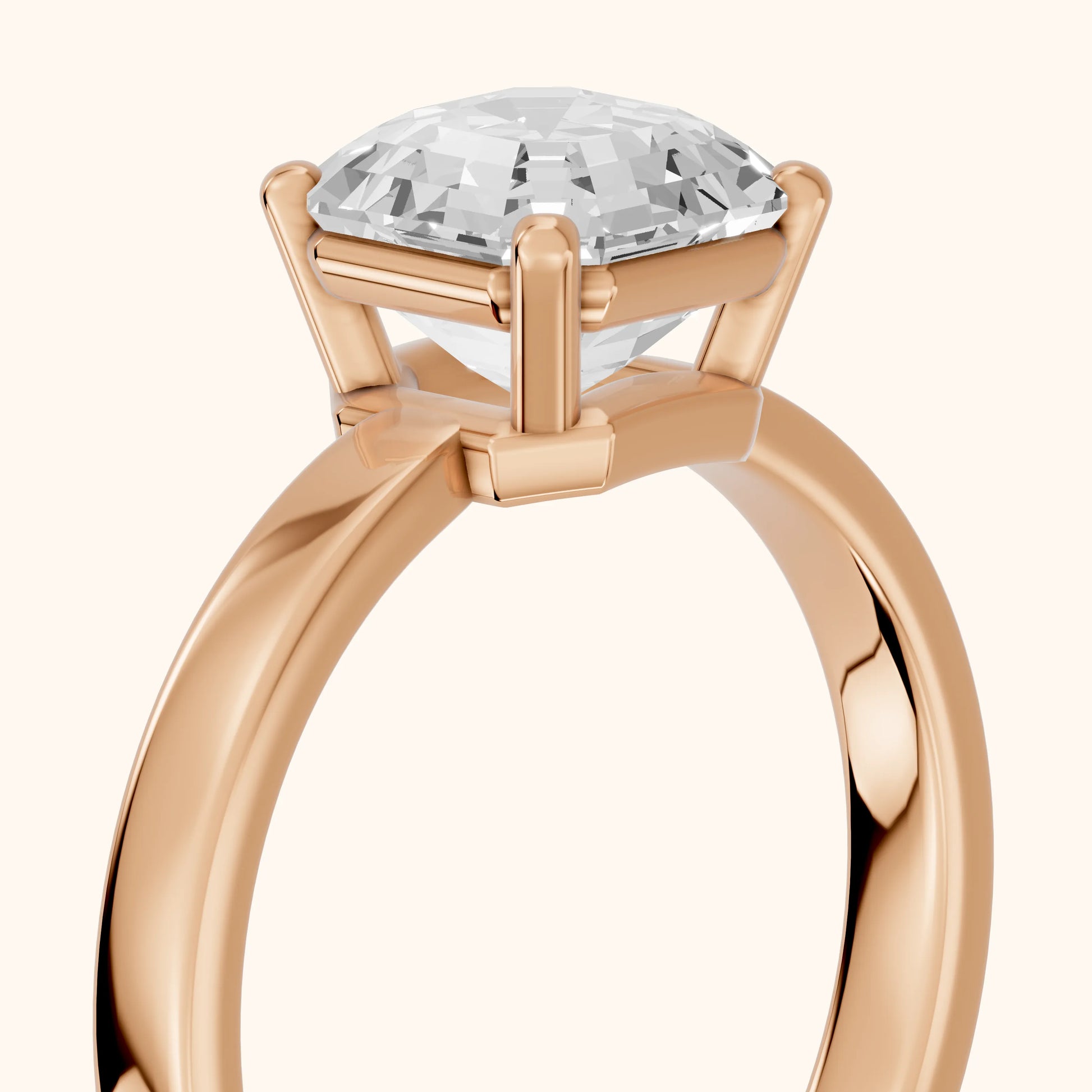 Delia Solitaire Asscher Diamond Engagement Ring in Rose Gold - slant-view.webp