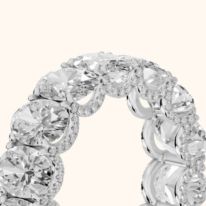 Rina East-West Oval Diamond Eternity Band in White Gold - slant-view