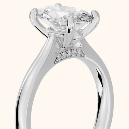 Sofia Cathedral Oval Diamond Engagement Ring in Platinum - slant-view.webp