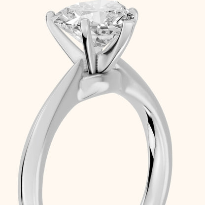 Arlette Solitaire Knife Edge Heart Diamond Engagement Ring in Silver - slant-view.webp