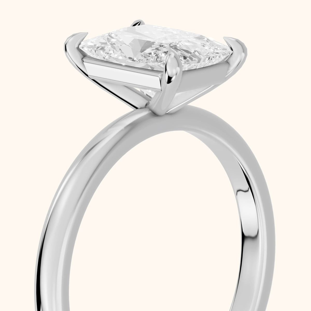 Nadia Petite Solitaire Radiant Diamond Engagement Ring in White Gold - slant-view.webp