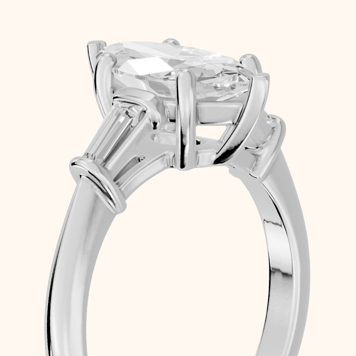 Abby Baguette Three-Stone Marquise Diamond Engagement Ring in White Gold - slant-view.webp