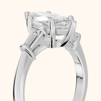 Abby Baguette Three-Stone Marquise Diamond Engagement Ring in White Gold - slant-view.webp