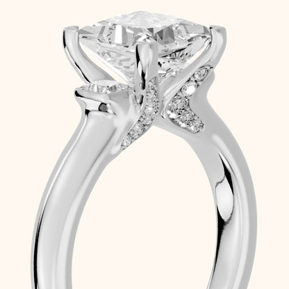 Penny Crossover Three-Stone Princess Diamond Engagement Ring in Silver - slant-view.webp