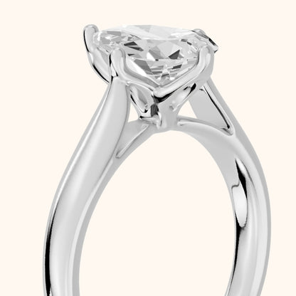 Edwina Crossover Solitaire Pear Diamond Engagement Ring in Silver - slant-view.webp